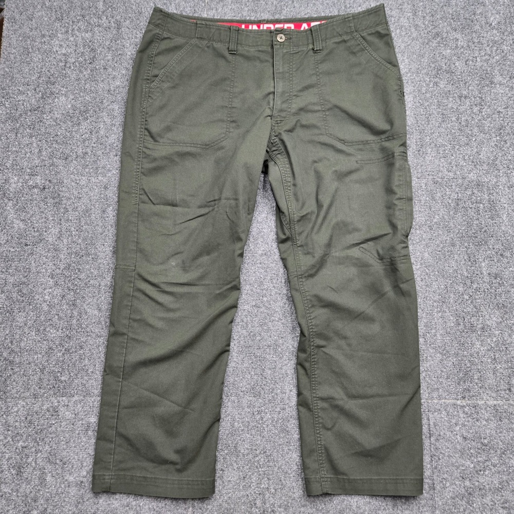 Under Armour Mens Size 42x30 Cargo Pants Olive Green Straight Leg Utility